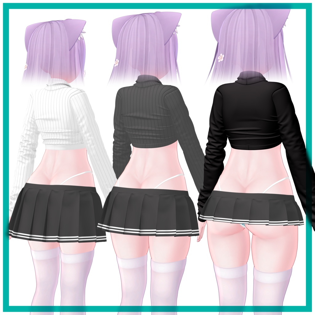 「萌」Croptop Turtleneck Sweater for Moe