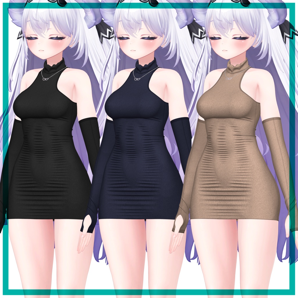 【複数アバター対応】タートルネックドレス - Turtleneck Dress