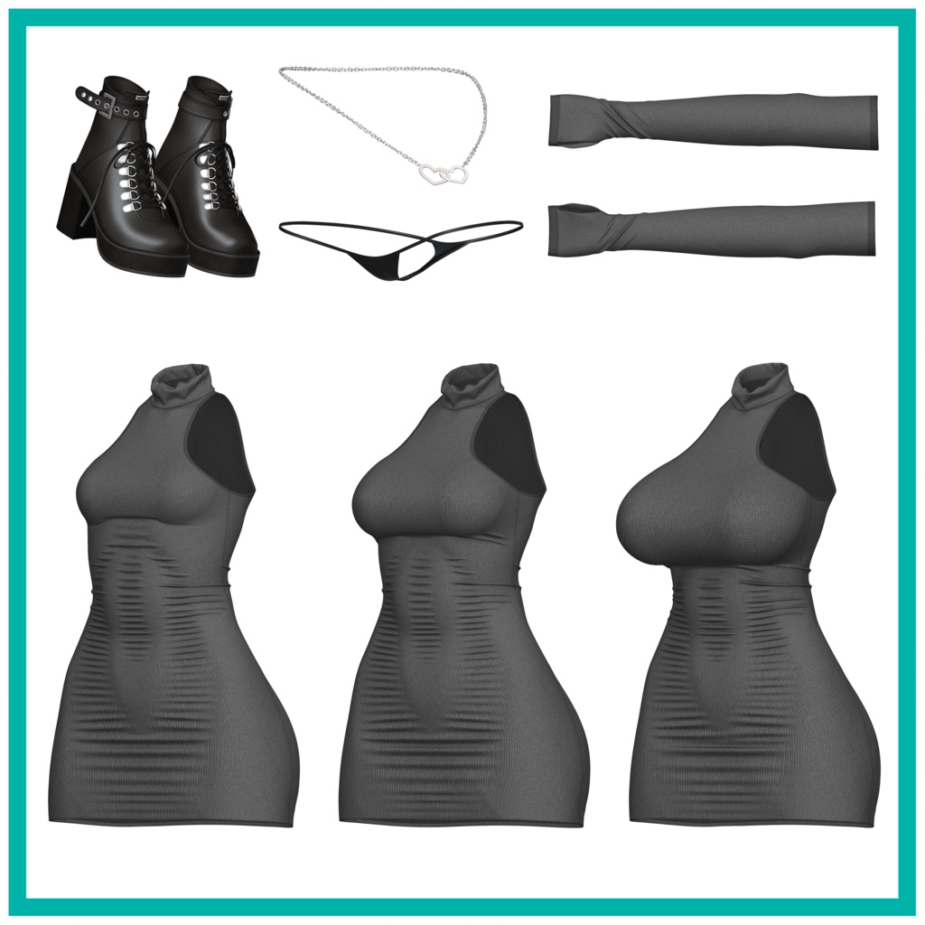 【複数アバター対応】タートルネックドレス - Turtleneck Dress