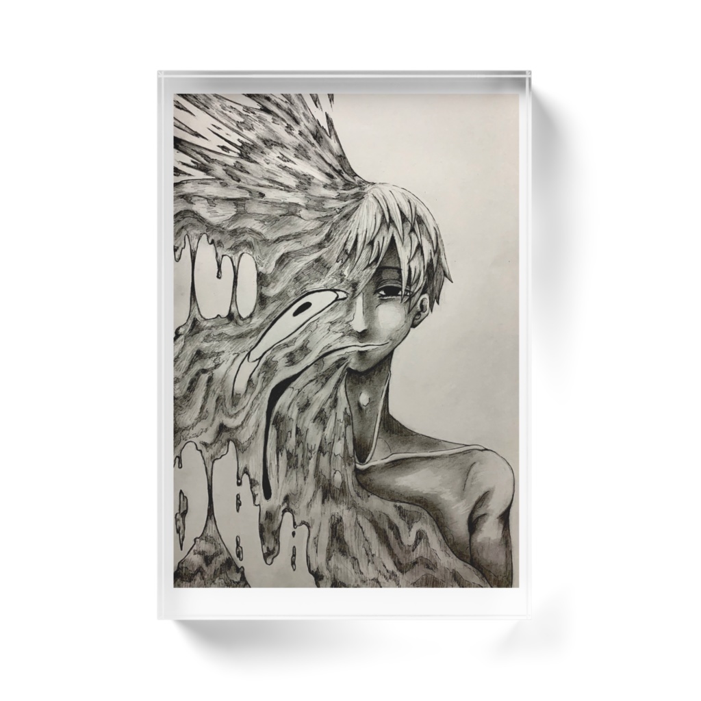 崩れ落ちるアクリルブロック