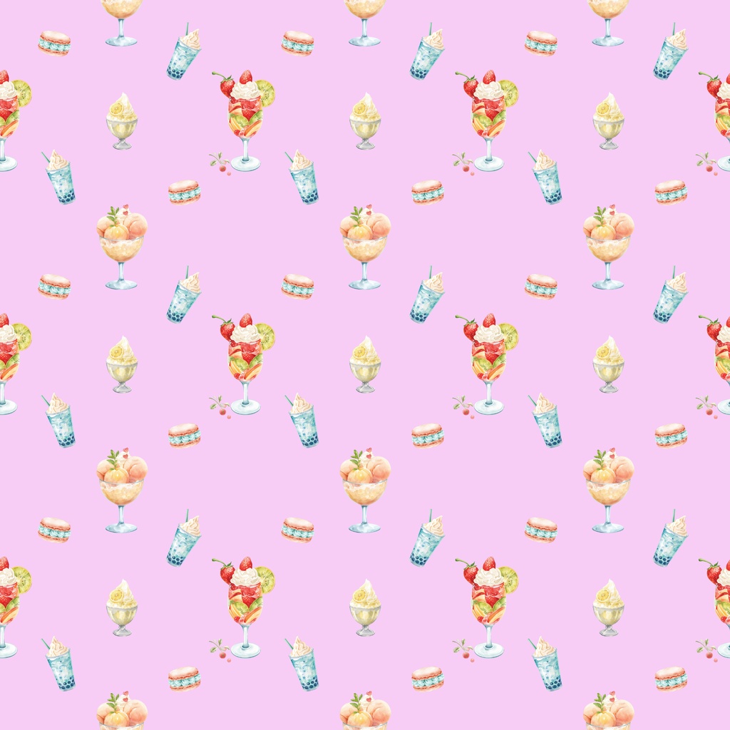 ★夏のイメージ水彩画★ デジタルペーパー 5種セット
