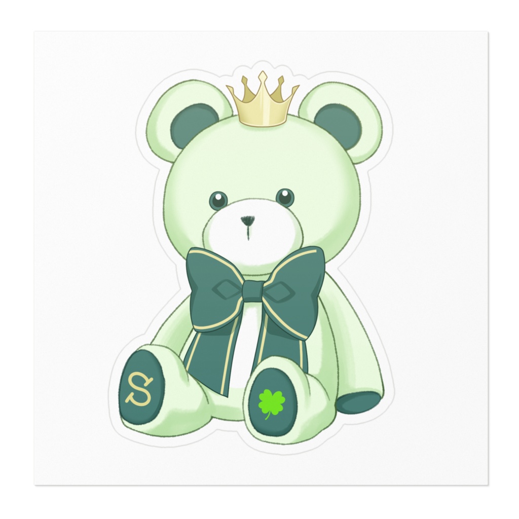 クマのぬいぐるみステッカー