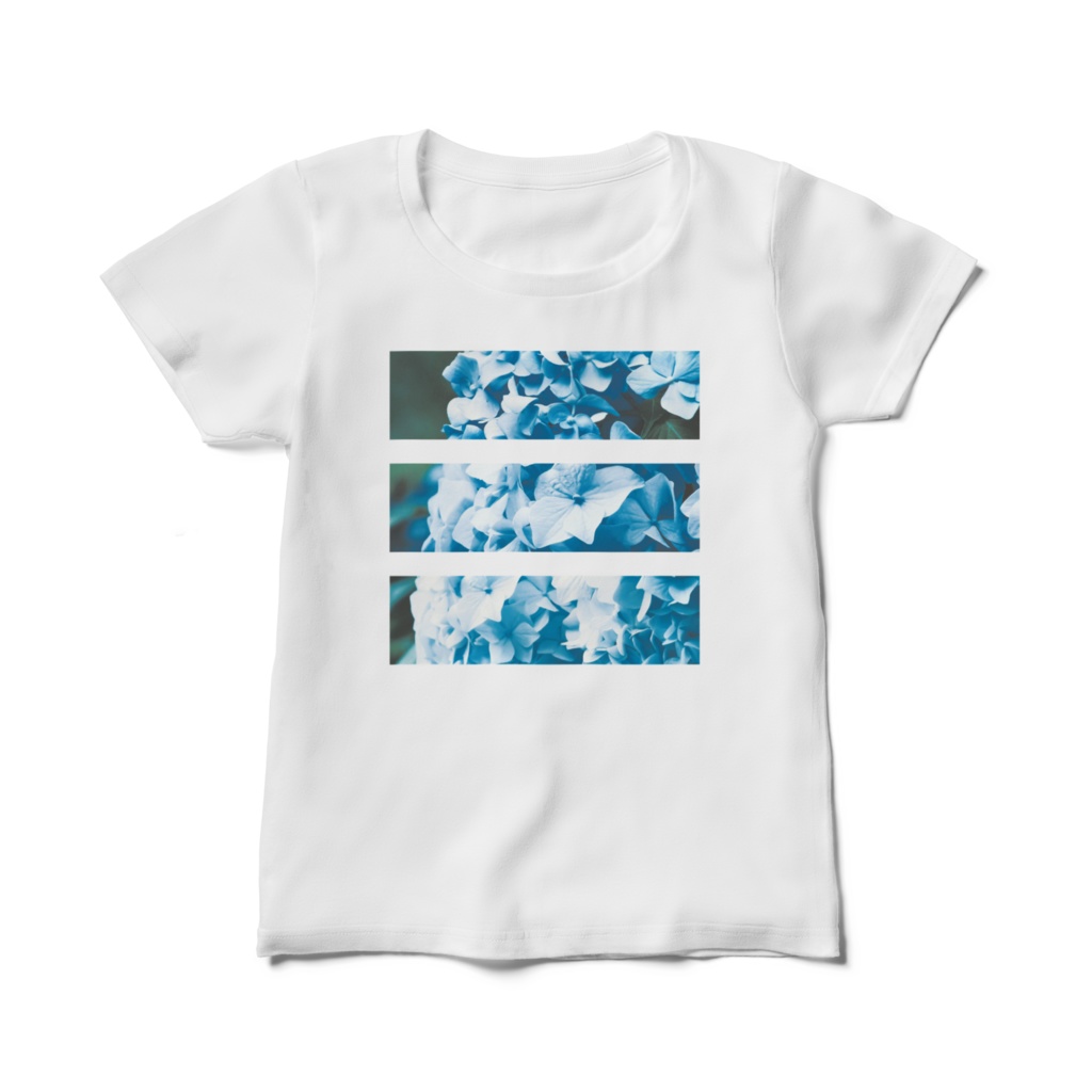 青いお紫陽花のおTシャツ(おレディースサイズ)