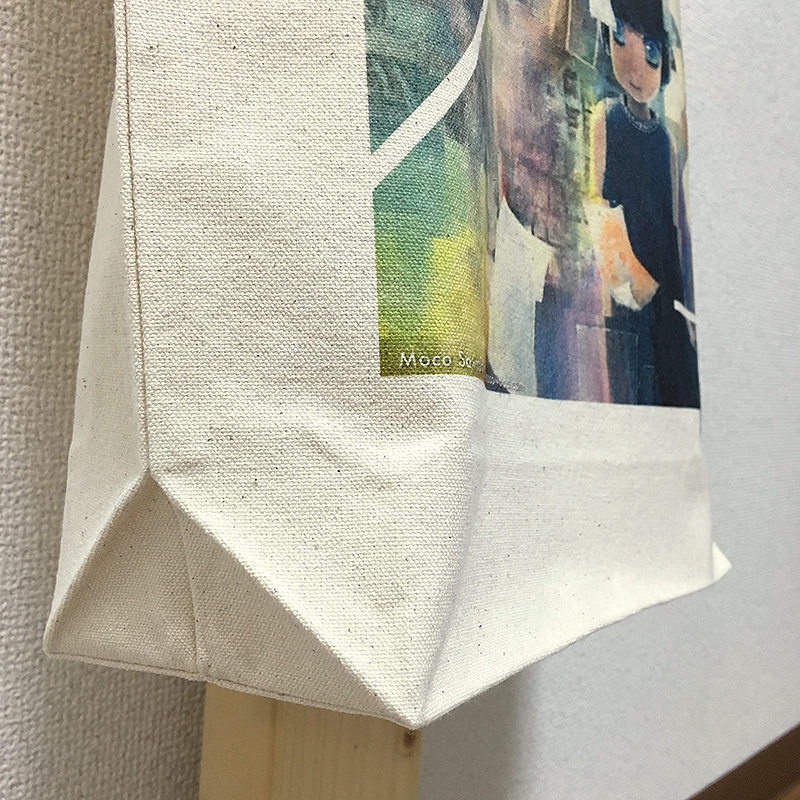 【おまけ缶バッジつき】オリジナルアートプリント B4キャンバストートバッグ