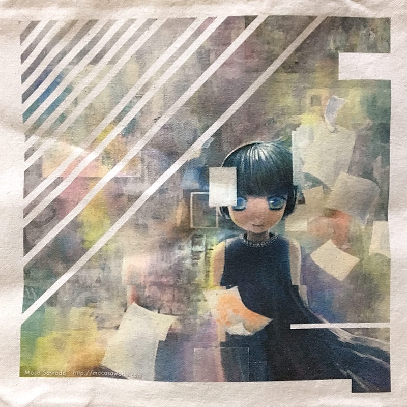 【おまけ缶バッジつき】オリジナルアートプリント B4キャンバストートバッグ