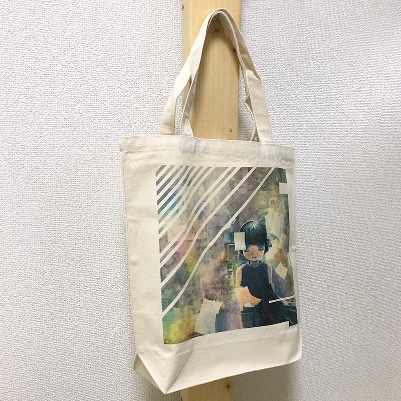 【おまけ缶バッジつき】オリジナルアートプリント B4キャンバストートバッグ