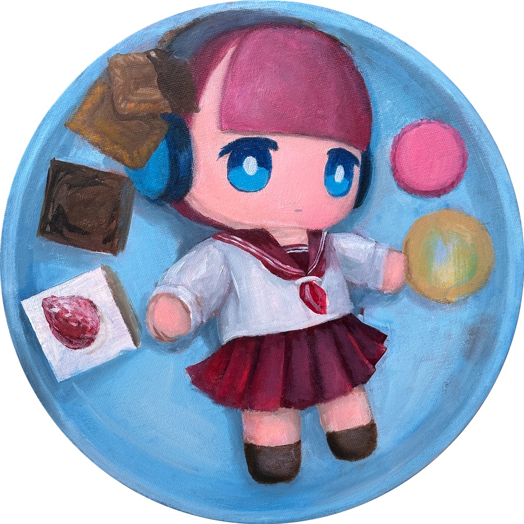 原画「ワンプレート - デザート 」 painting artwork