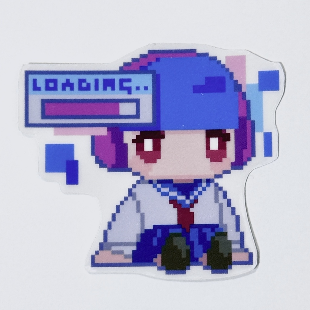 クリアステッカー『LOADING ドット絵ヘッドホンちゃん』