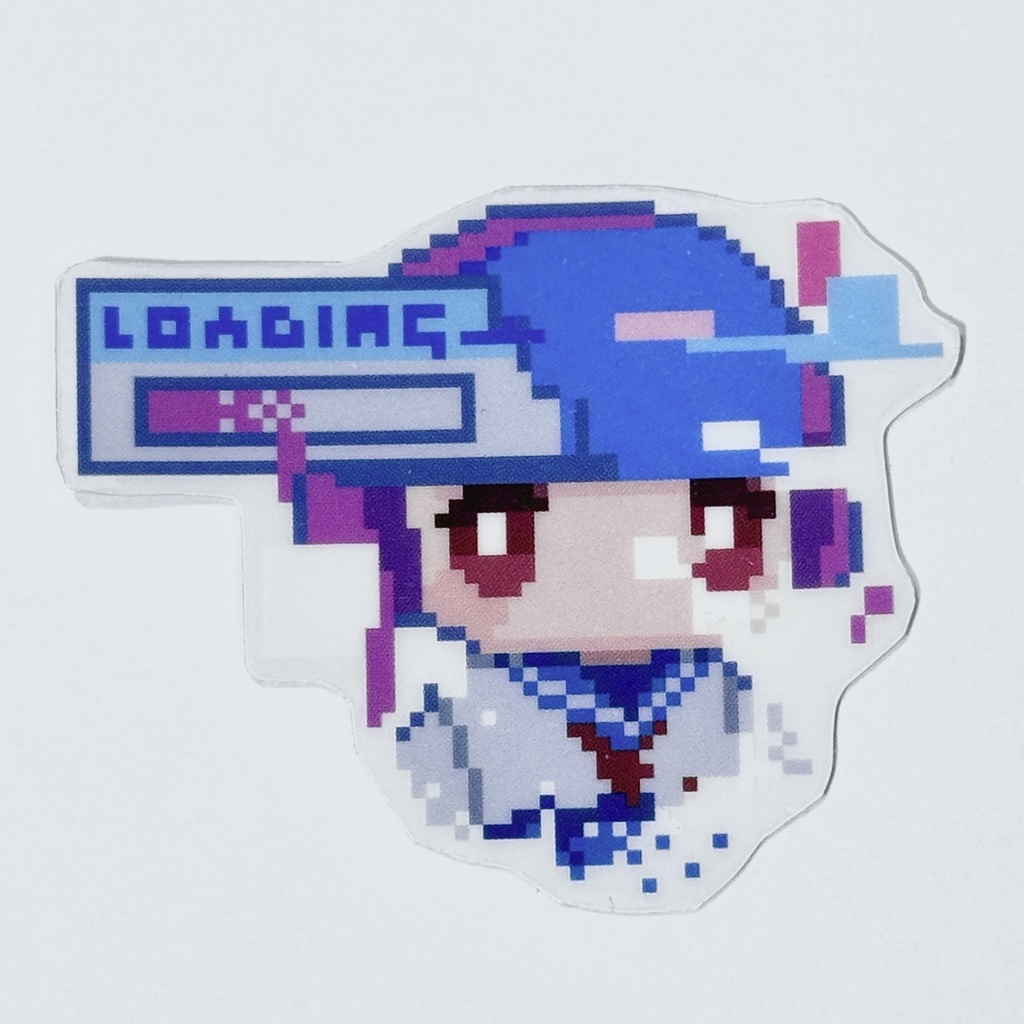 クリアステッカー『LOADING-glitch ドット絵ヘッドホンちゃん』