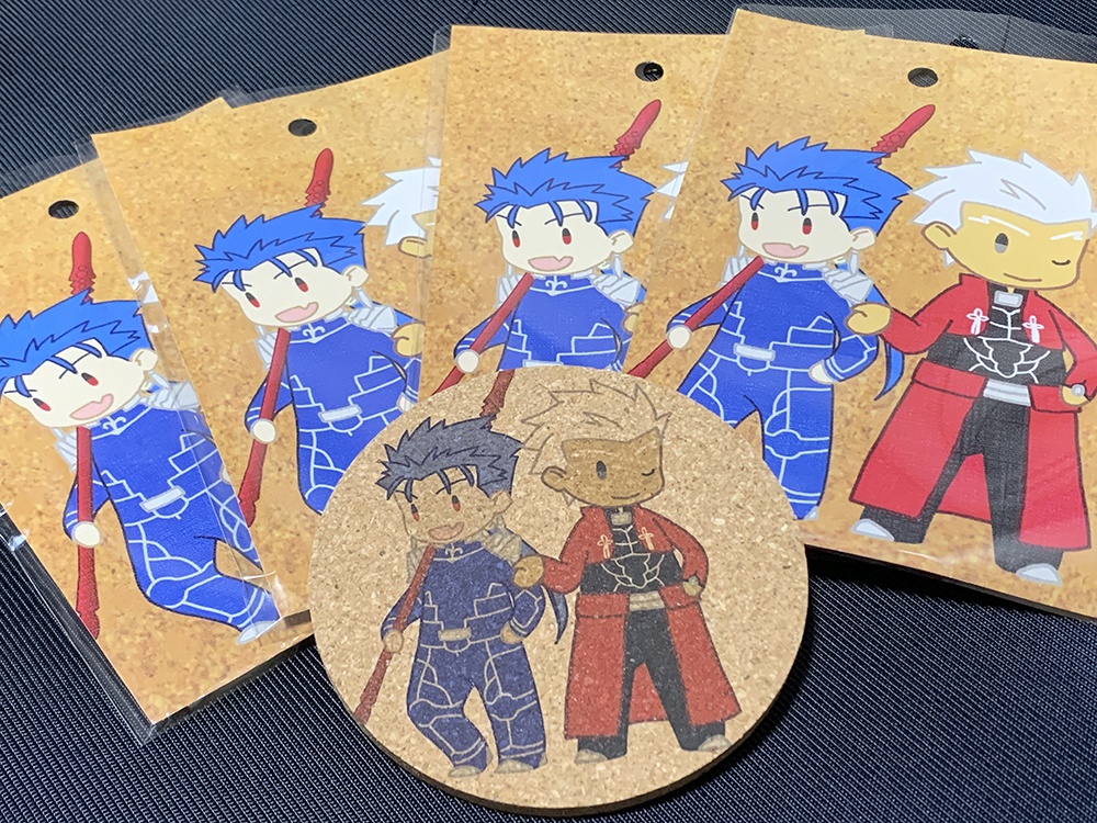 【Fate】コルクコースター 4枚セット【槍弓】