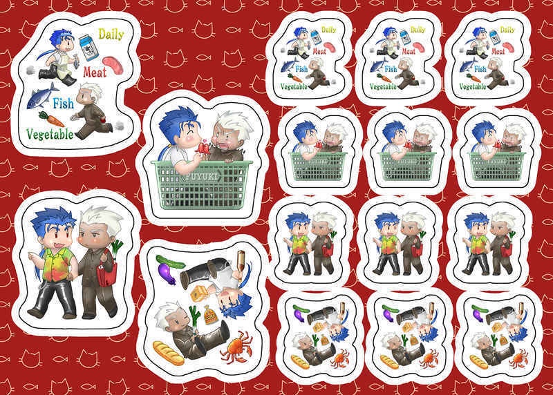 【Fate】カットシール ③【槍弓 買い物】