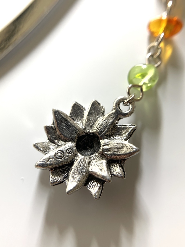 【再販】琥珀とペリドットとヒマワリのしおり