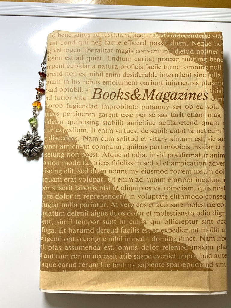 【再販】琥珀とペリドットとヒマワリのしおり