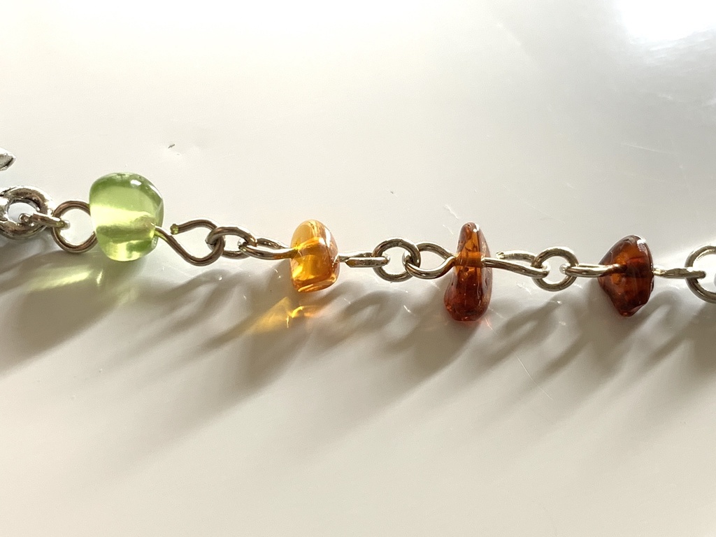【再販】琥珀とペリドットとヒマワリのしおり