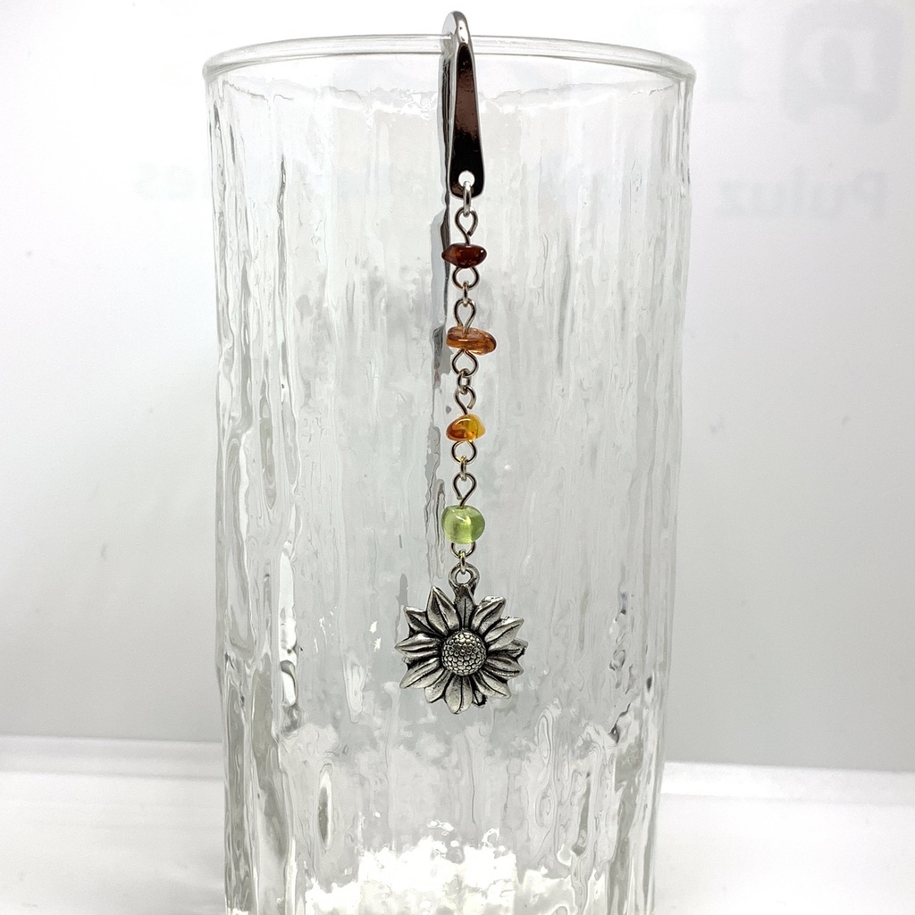【再販】琥珀とペリドットとヒマワリのしおり