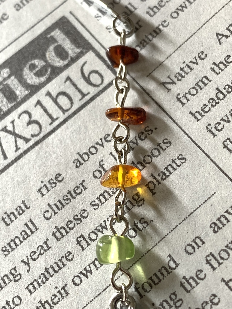 【再販】琥珀とペリドットとヒマワリのしおり