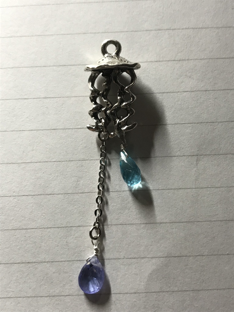 【試作品】タンザナイトとアパタイトとクラゲのチャーム