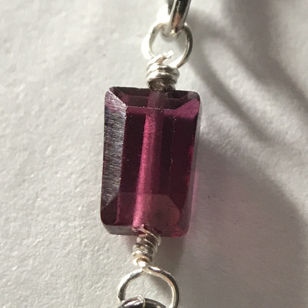 【試作品】ガーネットと鎖とニードルのイヤーカフ