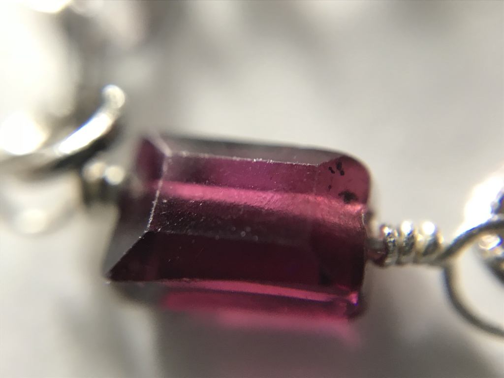 【試作品】ガーネットと鎖とニードルのイヤーカフ