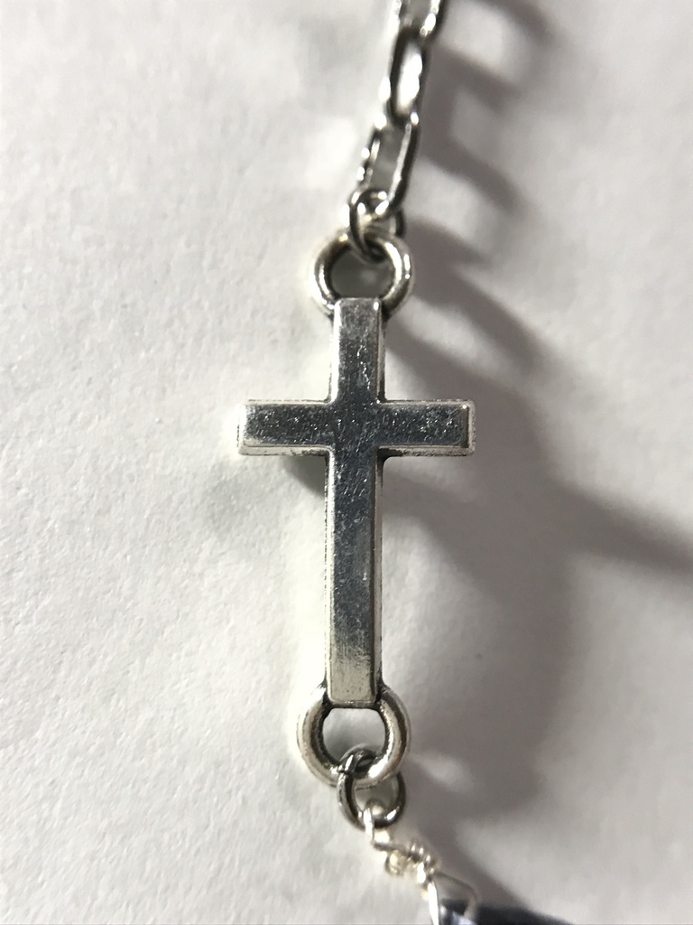 アイオライトと鎖とクロスのイヤーカフ