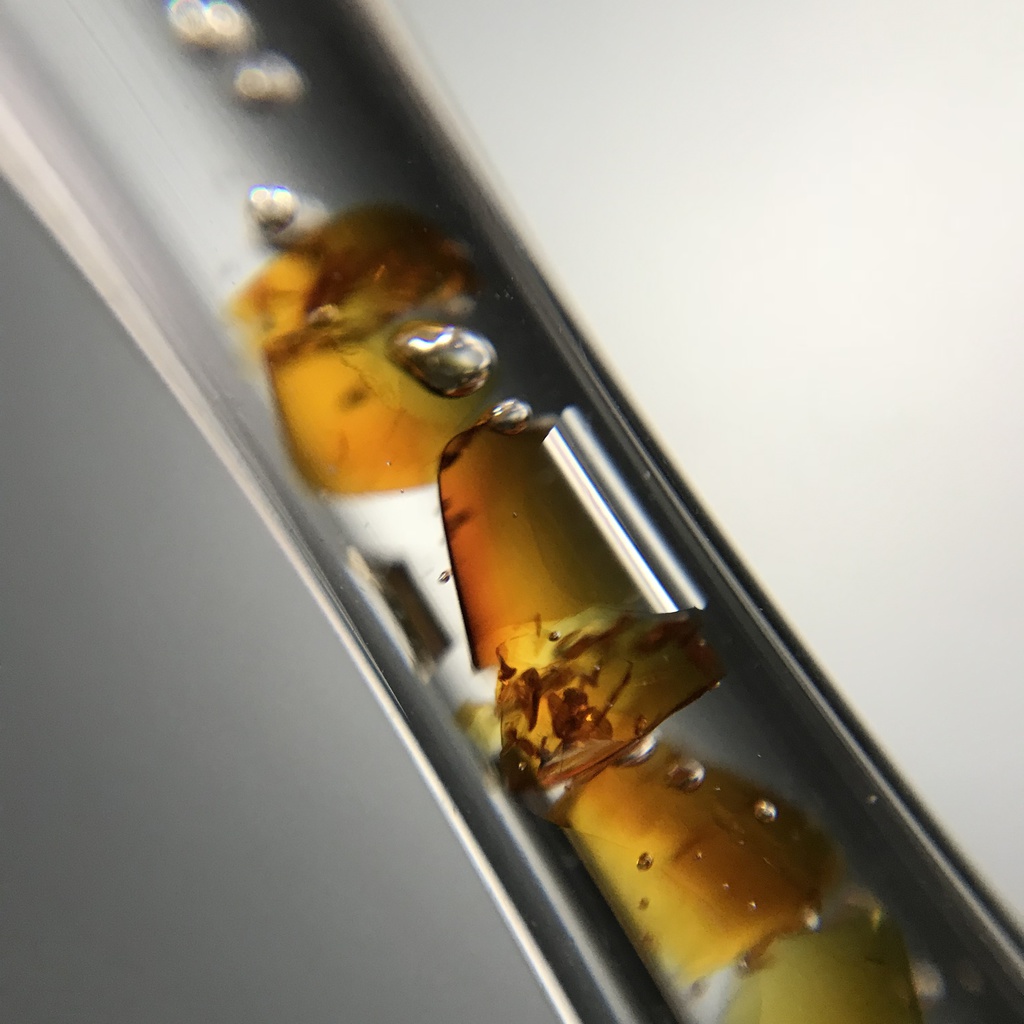 【レビュー用試作品】(訳あり)琥珀入り試験管C