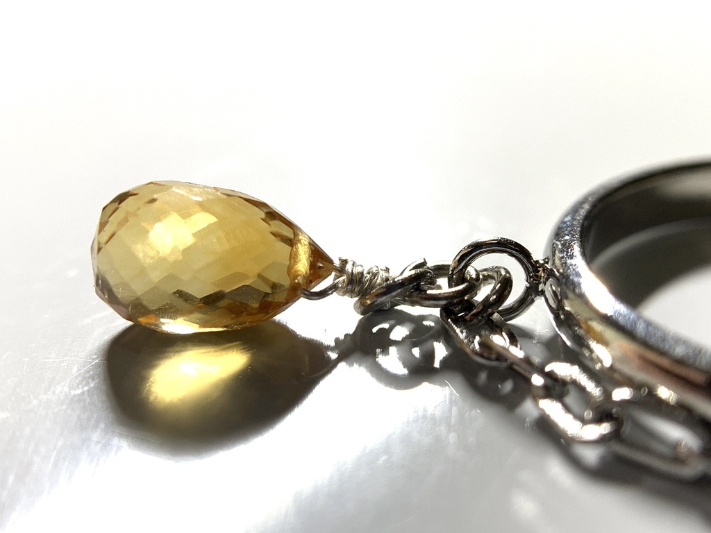 【再販】シトリンとチェーンのリング