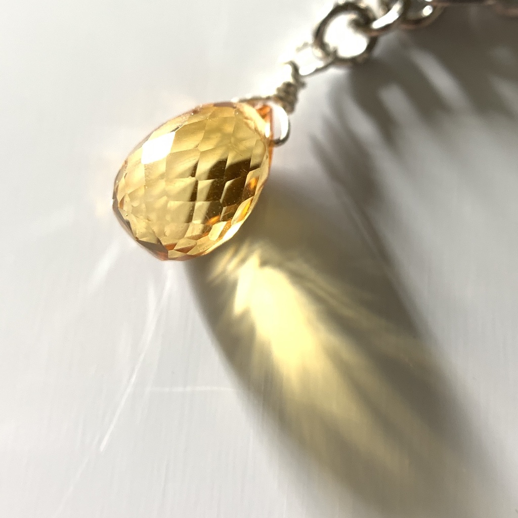 【再販】シトリンとチェーンのリング