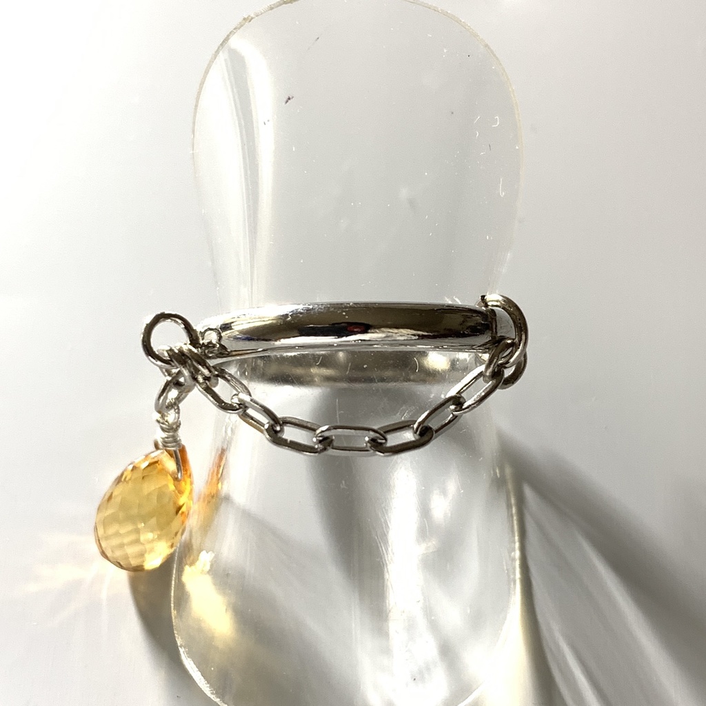 【再販】シトリンとチェーンのリング