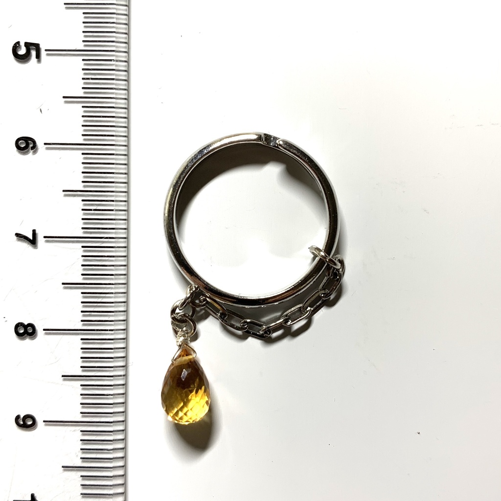 【再販】シトリンとチェーンのリング