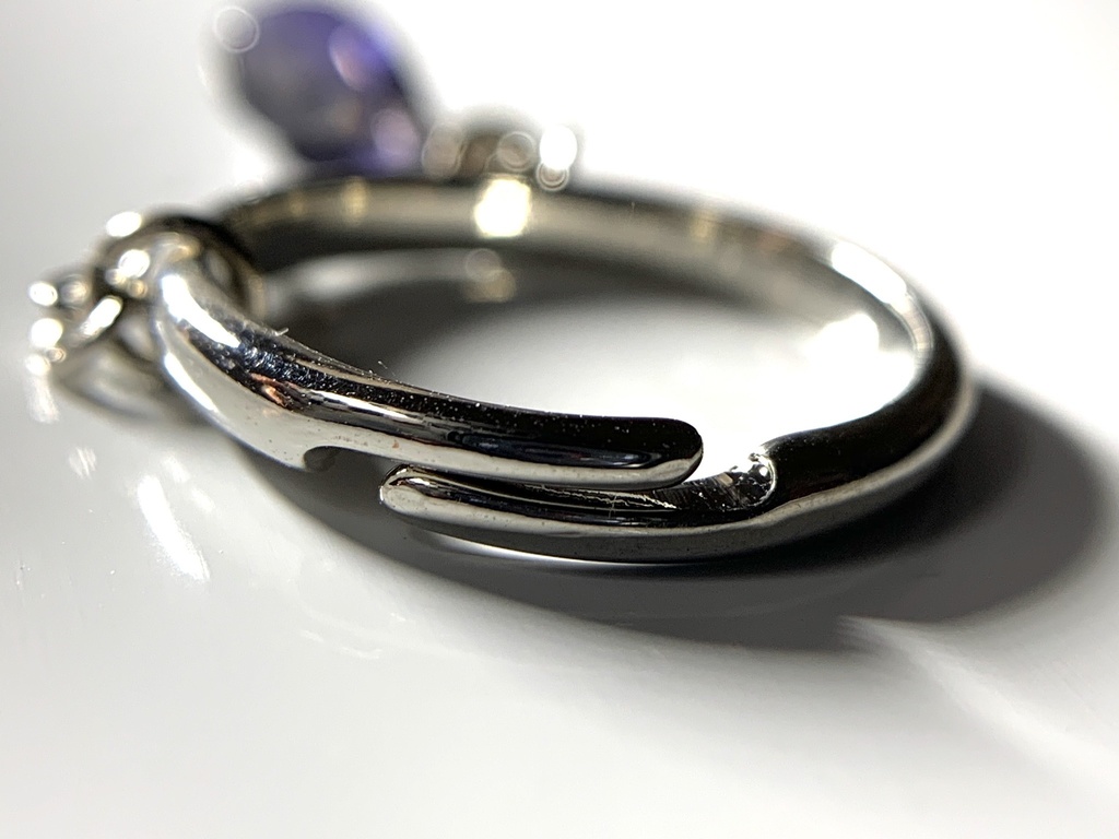 【再販】アイオライトとチェーンのリング