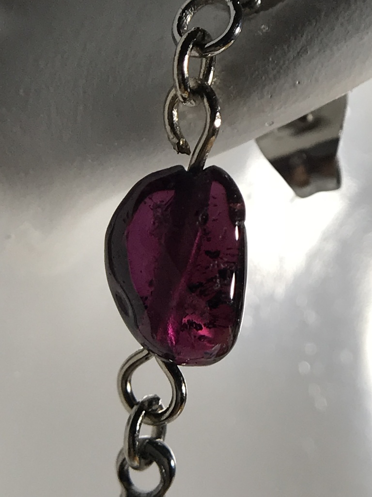 【試作品】ガーネットとクロスのピアス