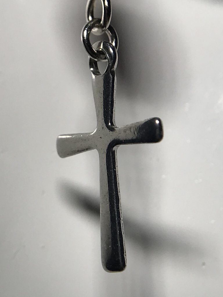 【試作品】ガーネットとクロスのピアス