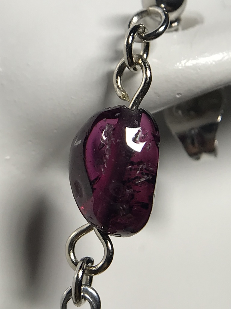 【試作品】ガーネットとクロスのピアス