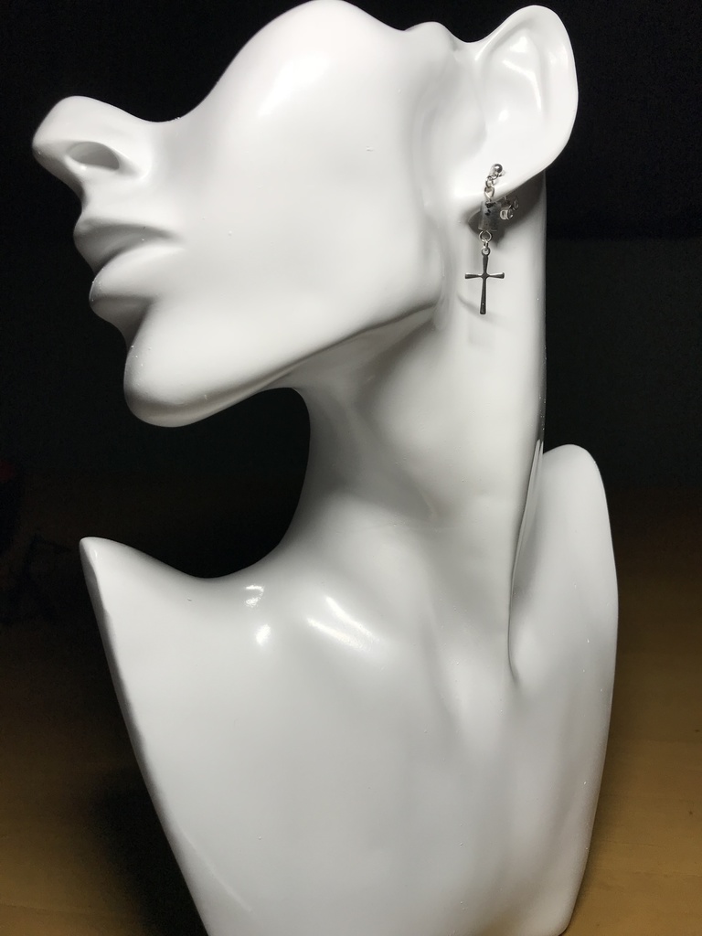 【試作品】ラルビカイトとクロスのピアス