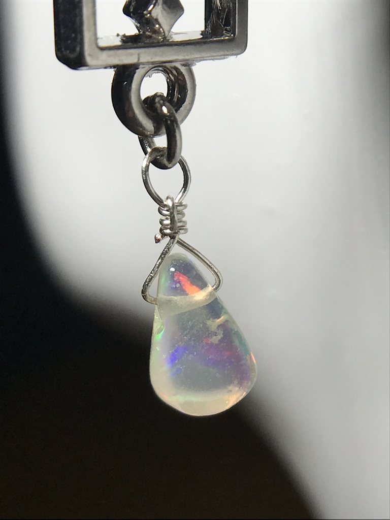 【試作品】オパールとクロスのピアス