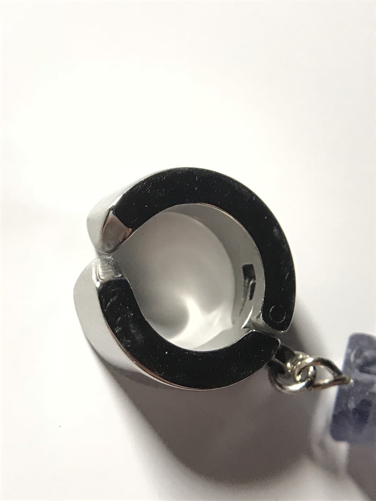 【試作品】【1個売り】アイオライトとクロスのフェイクピアス