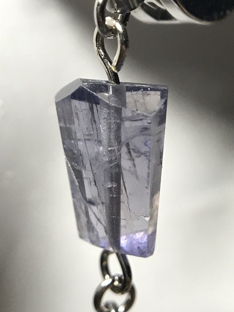 【試作品】【1個売り】アイオライトとクロスのフェイクピアス