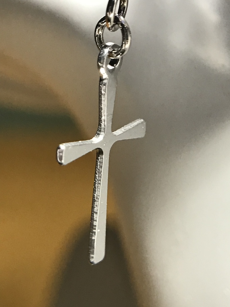 【試作品】【1個売り】アイオライトとクロスのフェイクピアス