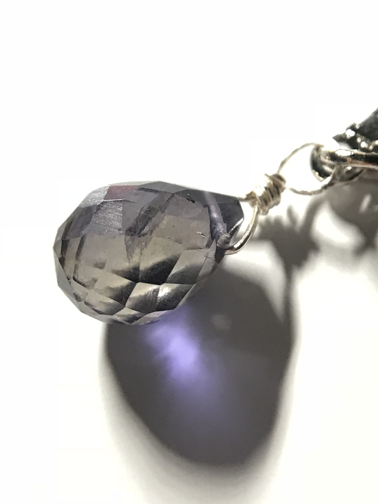 【試作品】アイオライトとクロスのイヤーカフ