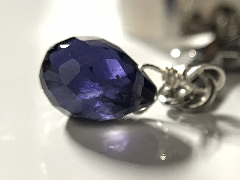 【試作品】アイオライトとクロスのイヤーカフ