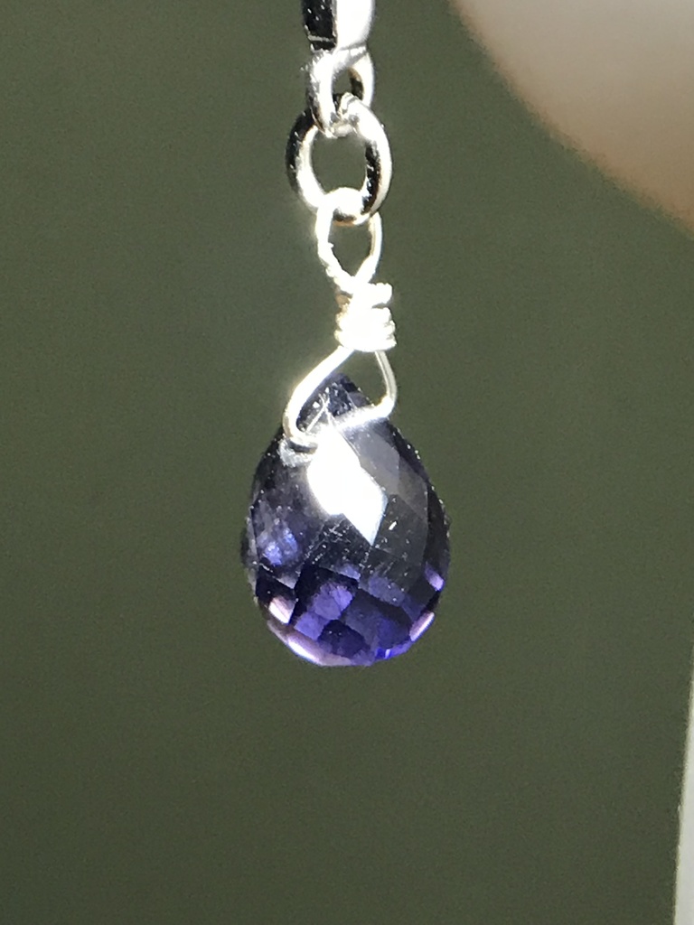 【試作品】アイオライトとクロスのイヤーカフ