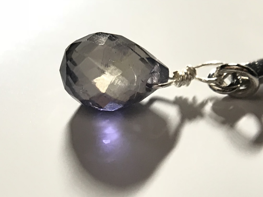 【試作品】アイオライトとクロスのイヤーカフ