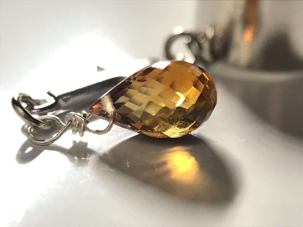 【試作品】シトリンとクロスのイヤーカフ