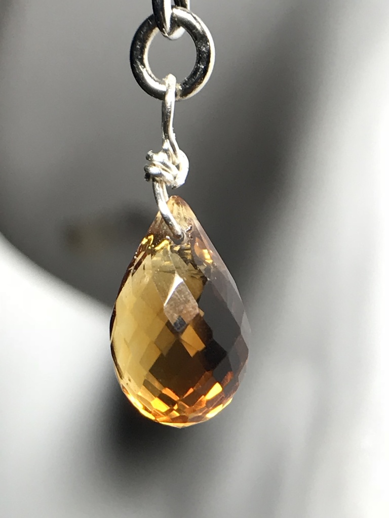 【試作品】シトリンとクロスのイヤーカフ