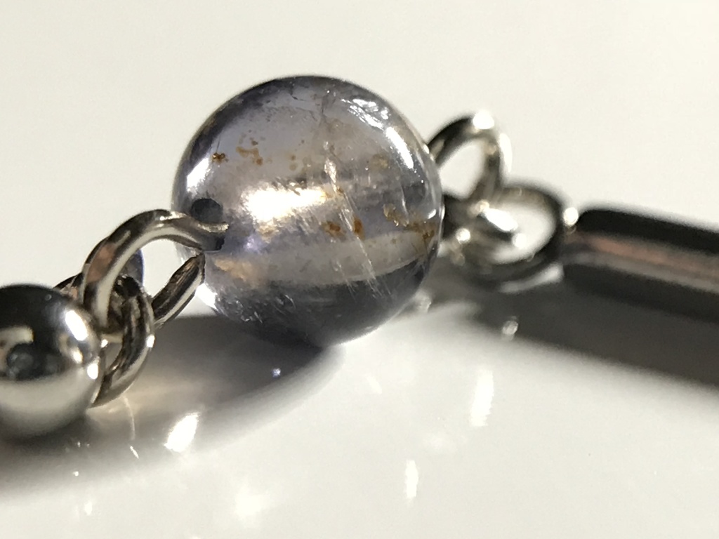 【試作品】【1個売り】アイオライトとスティックのピアス