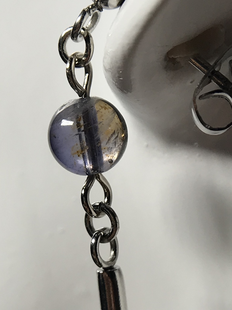 【試作品】【1個売り】アイオライトとスティックのピアス