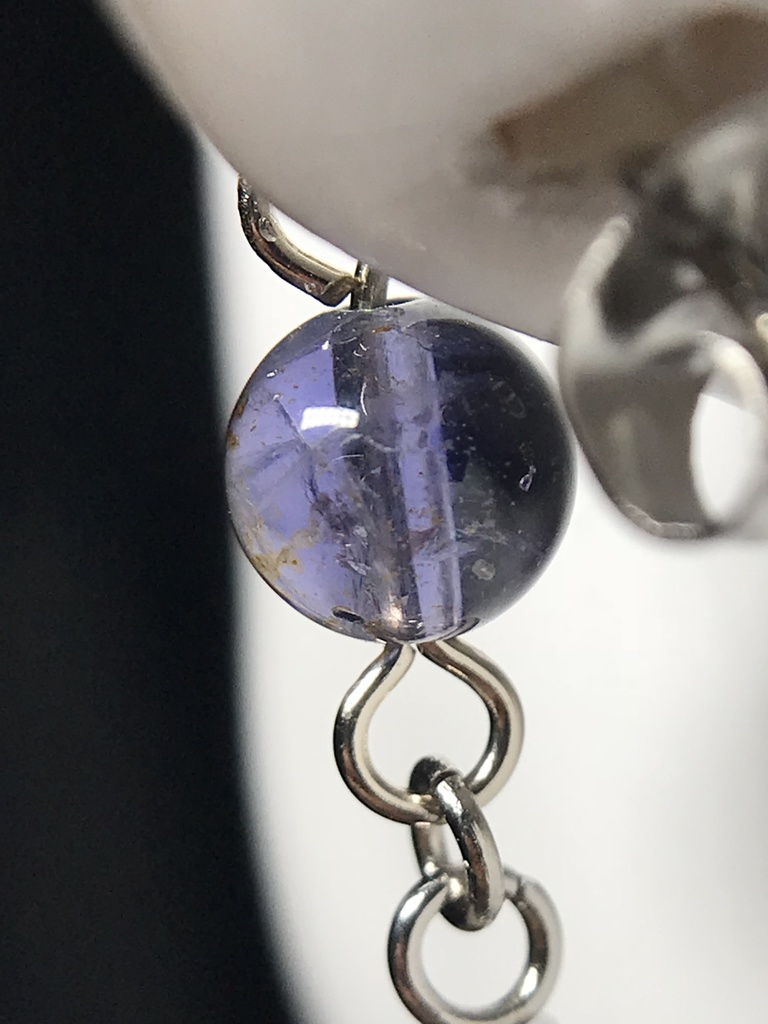 【試作品】【1個売り】アイオライトとスティックのピアス