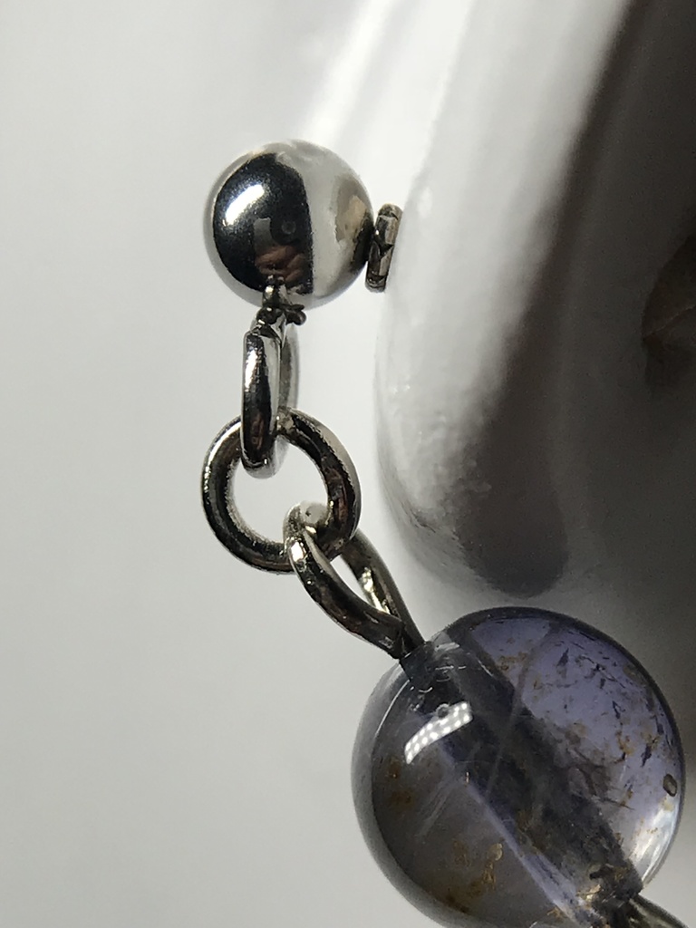 【試作品】【1個売り】アイオライトとスティックのピアス