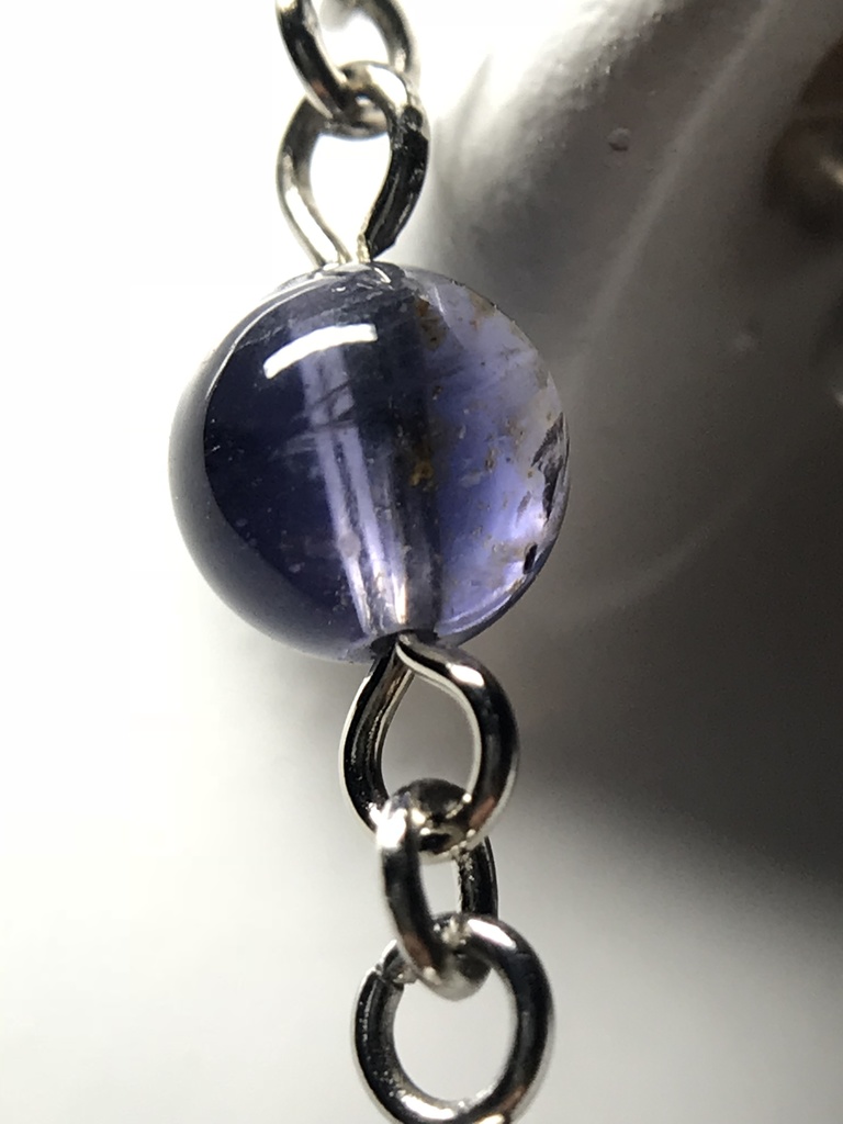 【試作品】【1個売り】アイオライトとスティックのピアス