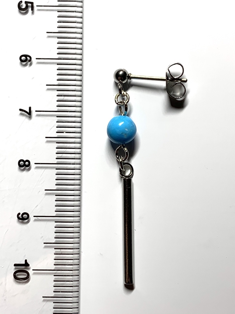【再販】【1個売り】ターコイズとスティックのピアス